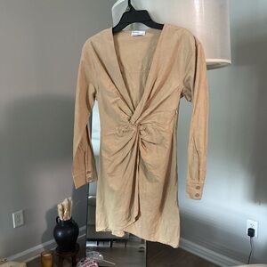 Bershka Tan Long Sleeve Dress